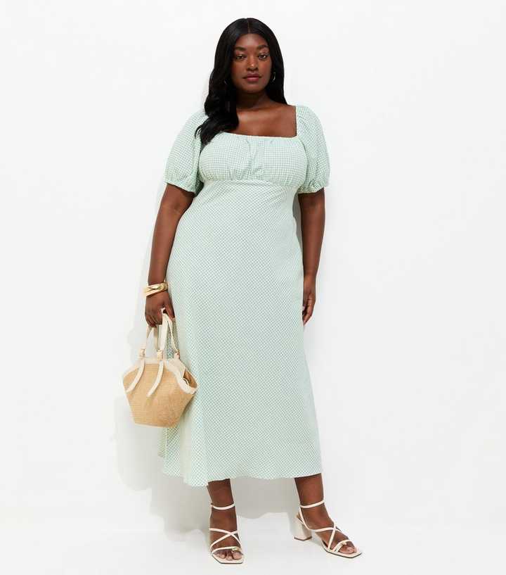 midi velvet green dress Mint Smocked Gingham Maternity Maxi Dress – PinkBlush