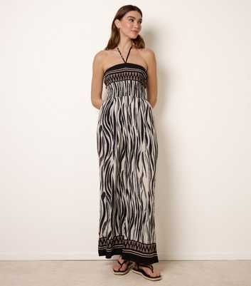 Blue Vanilla Black Abstract Print Jumpsuit