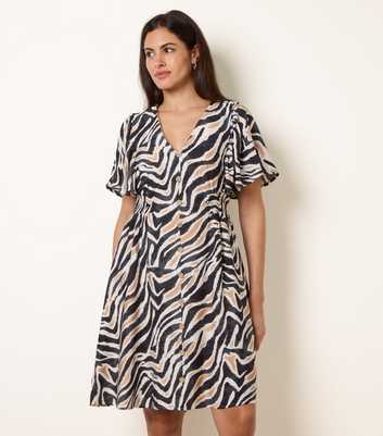 Blue Vanilla Black Abstract Print Mini Dress
