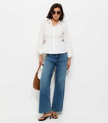 White Cotton Waisted Shirt