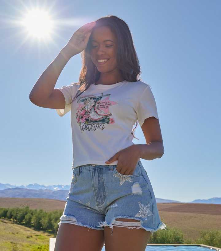 Pink Vanilla White Cowgirl T-Shirt