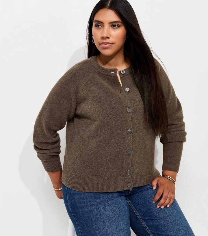 Curves Dark Mink Raglan Sleeve Meet The Jean Cardigan