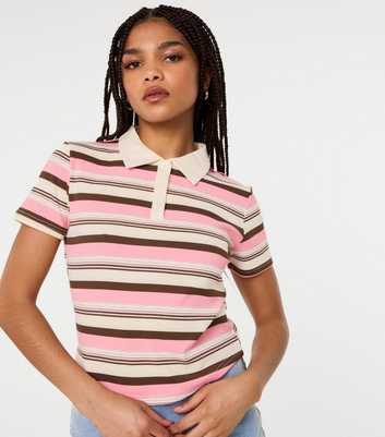Pink Vanilla Pink Button Up Rugby Shirt