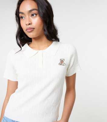 Pink Vanilla Off White Teddy Cable Knit Top