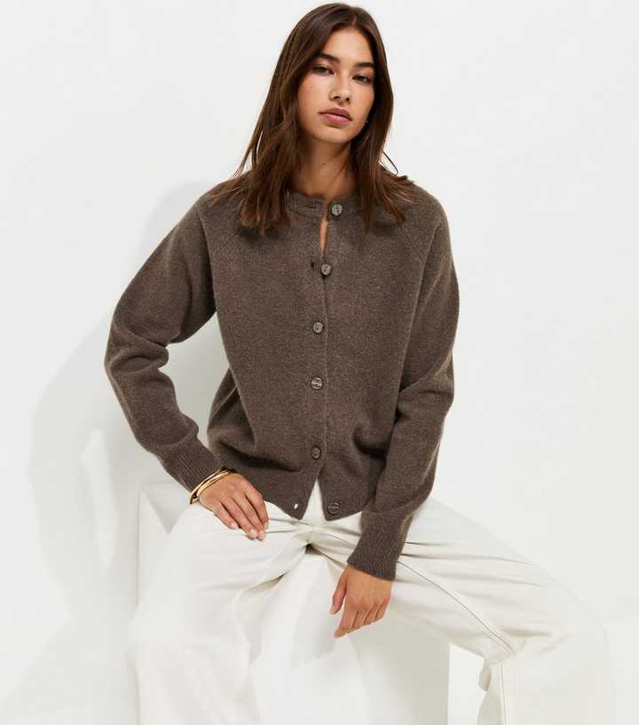 Dark Mink Knitted Meet The Jean Raglan Cardigan