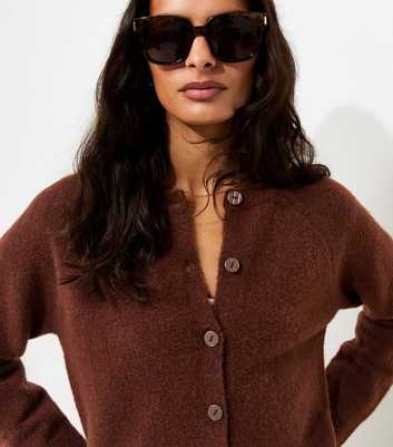 Dark Brown Knitted Meet The Jean Raglan Cardigan