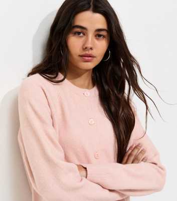 Light Pink Knitted Meet The Jean Raglan Cardigan