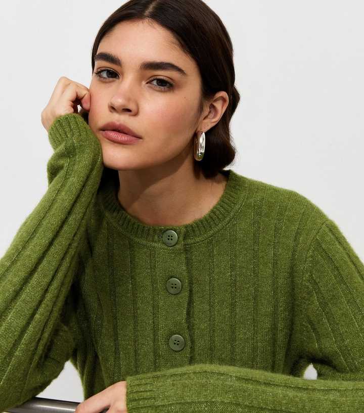 Bright Green Wide Rib Meet The Jean Cardigan