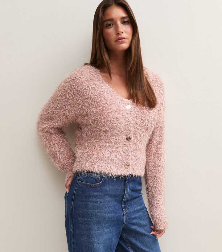 Pink Twist & Sparkle Knit Cardigan