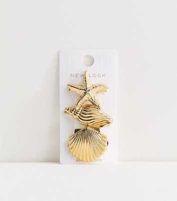 Gold Tone Pack Of 3 Coastal Hair Slides