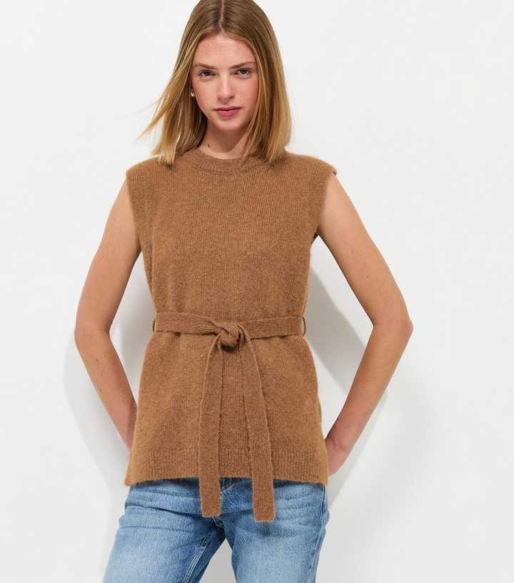 Stone Knit Belted Tabard Top