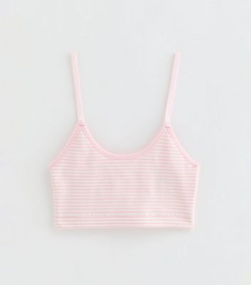 Girls Pink Striped Seamless Bralette