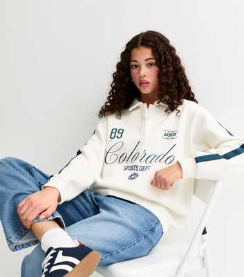Girls Off White Collar Colorado Sweatshirt