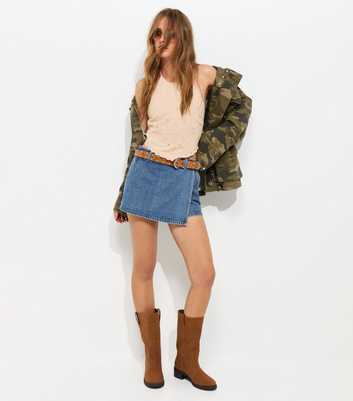 Blue Denim Wrap Skort