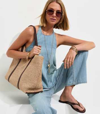 Light Blue Cotton Lightweight Halter Neck Top