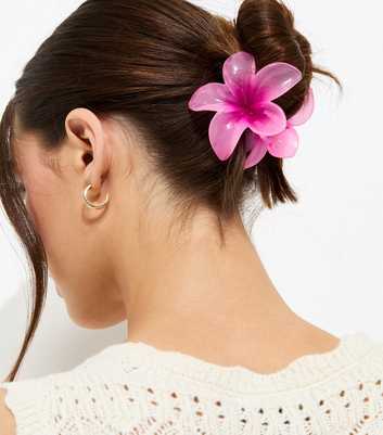 Bright Pink Tropical Flower Hair Clip