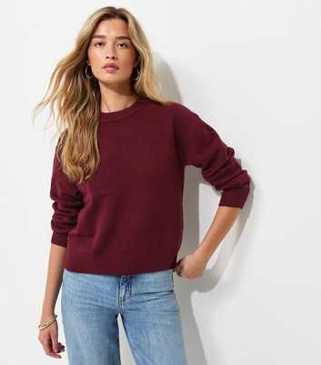 Tall Dark Burgundy Midweight Crew Neck Jumper