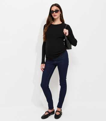 Maternity Black Lightweight Crew Neck Jumper