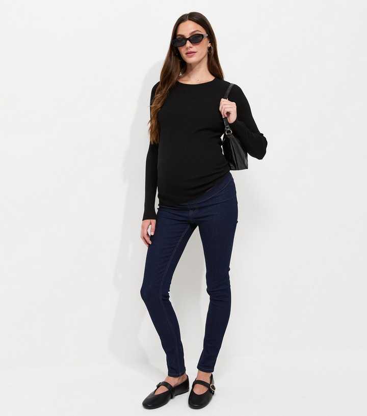 Maternity Black Lightweight Crew Neck Jumper