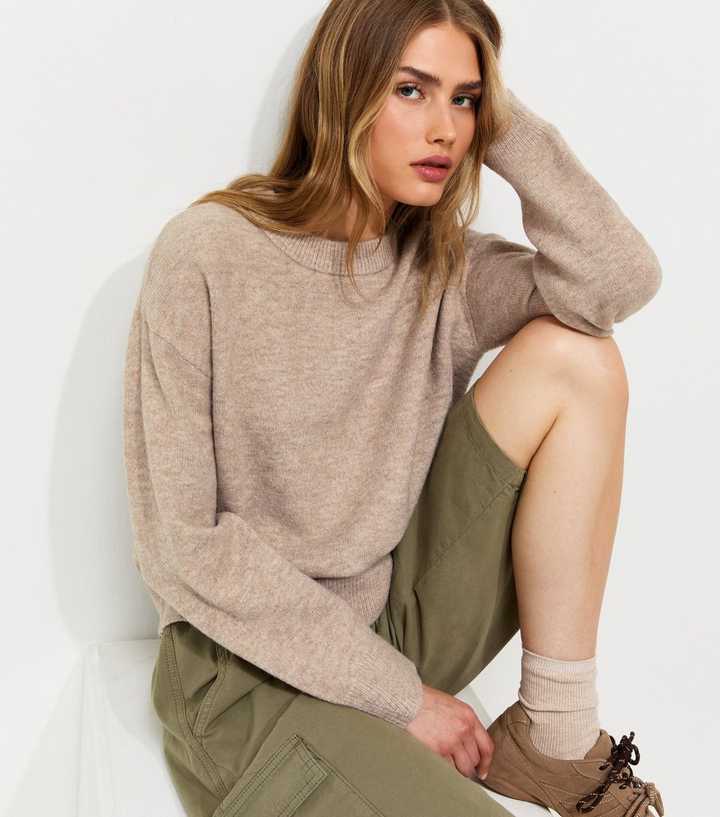 Light Mink Midweight Crew Neck Jumper