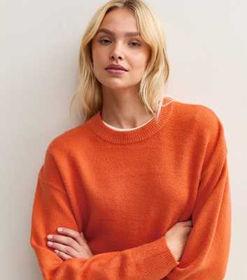 Bright Orange Midweight Crew Neck Jumper