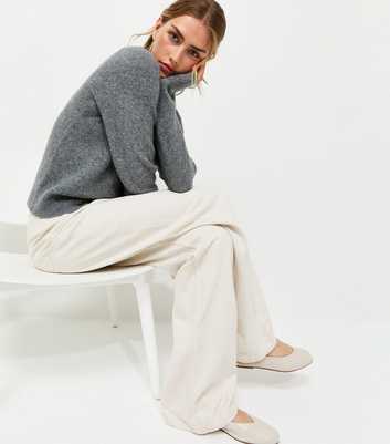 Grey Knitted Crew Neck Jumper