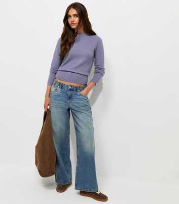 Light Purple Knitted Crew Neck Jumper