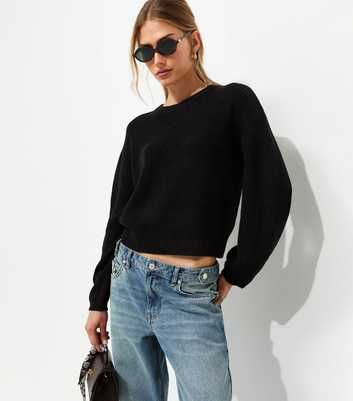 Black Ribbed Knit Meet The Jean Jumper
