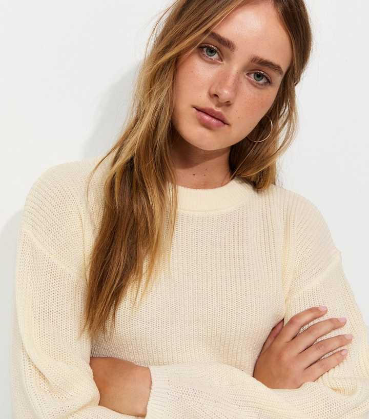 Cream Ribbed Knit Meet The Jean Jumper