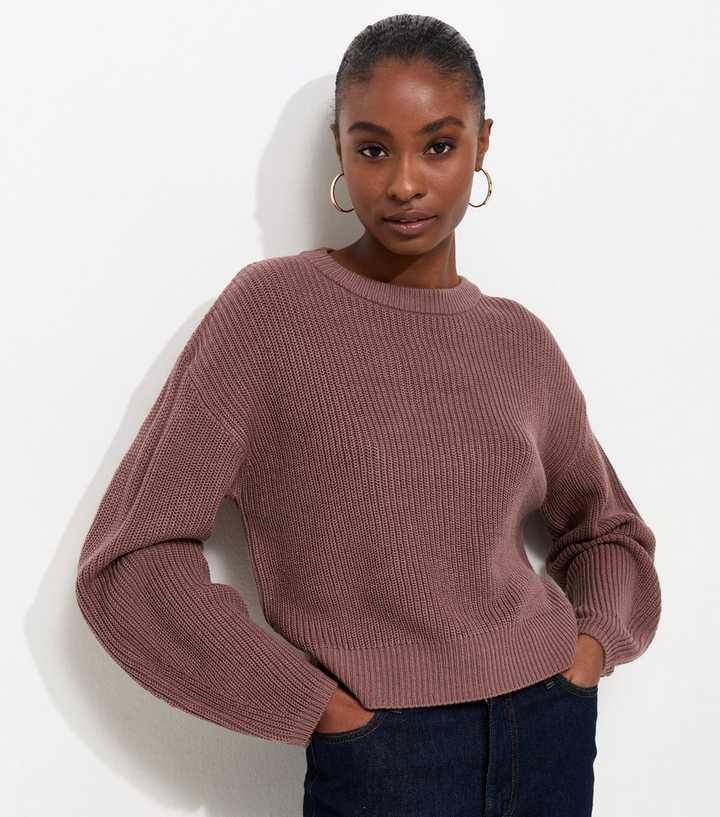 Dark Pink Ribbed Knit Meet The Jean Jumper