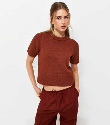Rust Brushed Knit T-Shirt