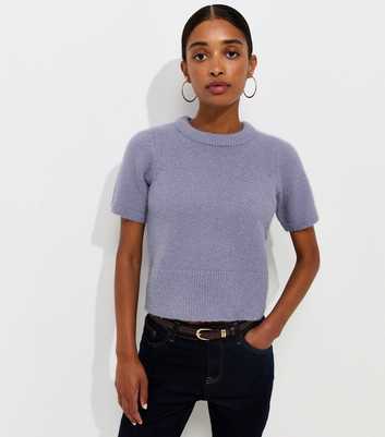 Light Purple Brushed Knit T-Shirt