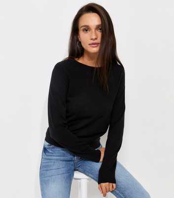 Black Knitted Round Neck Jumper