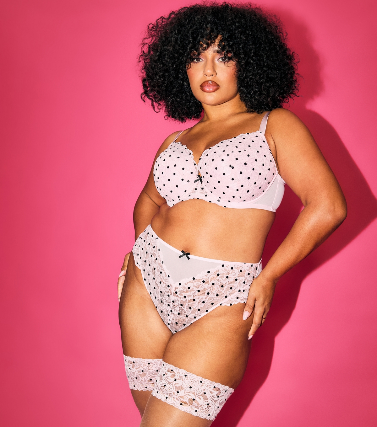 Ann Summers Women's Pink Light Spotty Lace Brazilian Briefs New Look