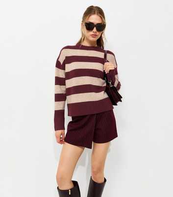 Red Knitted Wide Stripe Jumper