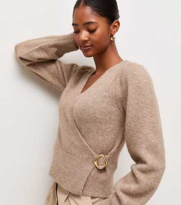 Mink Knitted Buckle Wrap Jumper