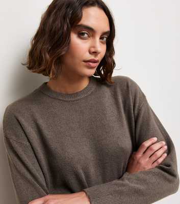 Tall Dark Mink Crew Neck Knitted Jumper