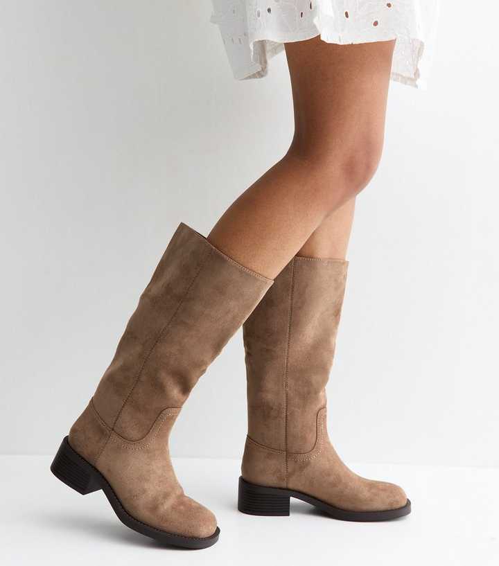 Mink Faux Suede Pull On Boots