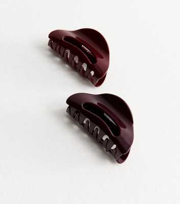 Pack of 2 Brown Curved Hair Claw Clips
