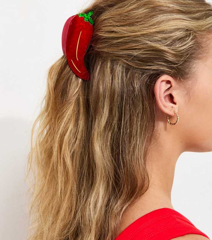 Bright Red Chilli Hair Claw Clip