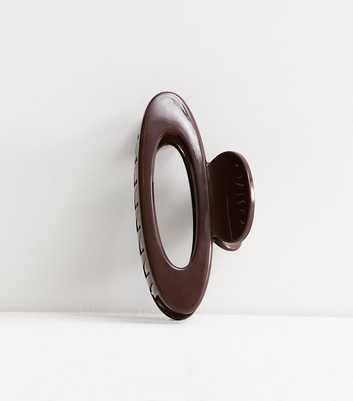 Dark Brown Oval Cut Out Hair Claw Clip