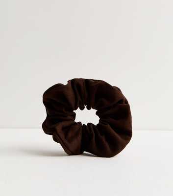 Dark Brown Faux Suede Scrunchie