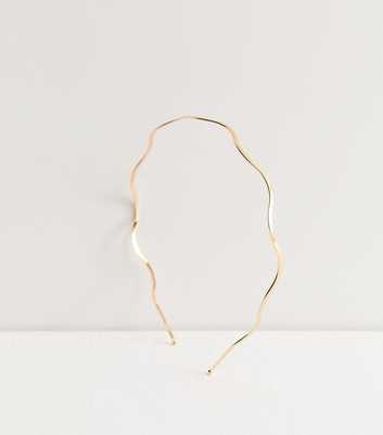 Gold Tone Wavey Metal Headband