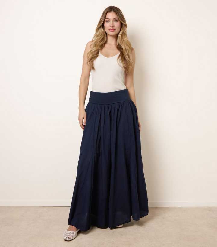 Blue Vanilla Navy Jersey Maxi Skirt
