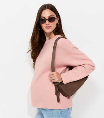 Maternity Light Pink Midweight Crew Neck Jumper