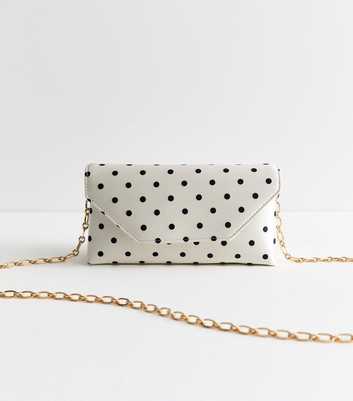 Black Polka Dot Envelope Clutch Bag