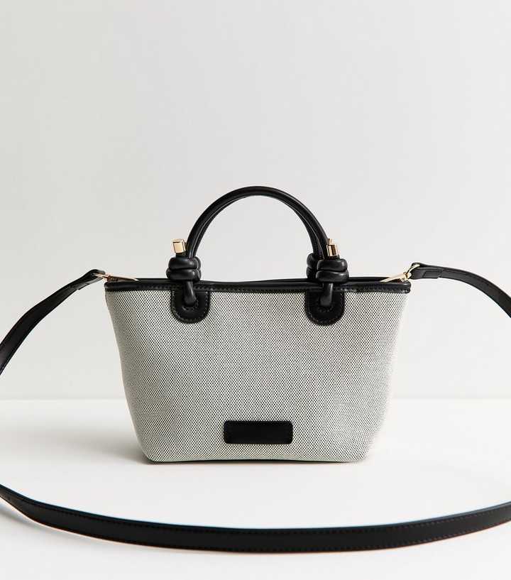 Black Mini Canvas Knot Handle Tote Bag