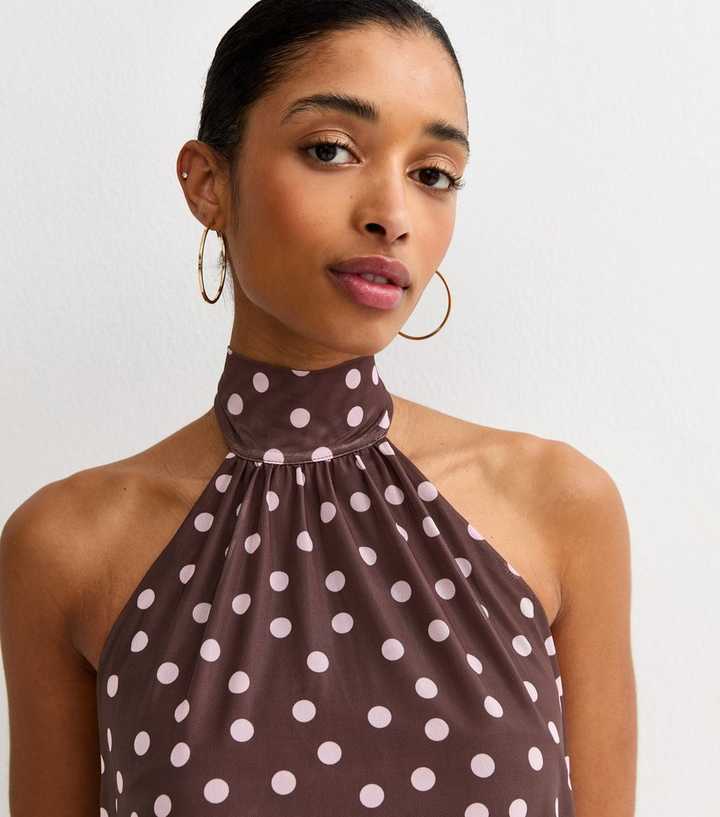 sachin and babi light blue dress Tc Halter polka dots mini dress – It Girl PR