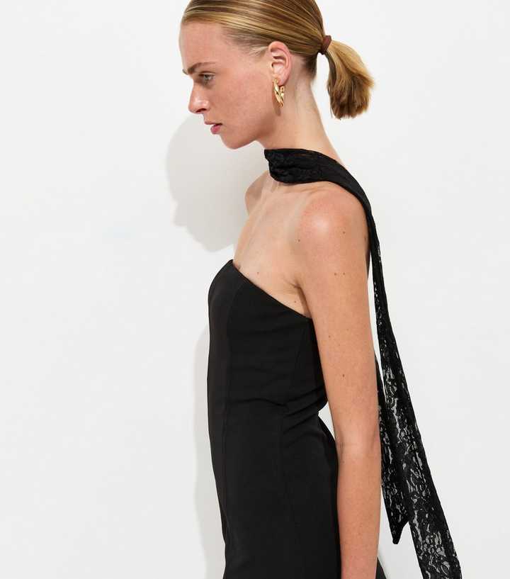 chinese dress ladies Lace Boned Bandeau Midi Dress - Black | Black Tie