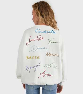 Skinnydip White Embroidered Disney Princess Sweatshirt